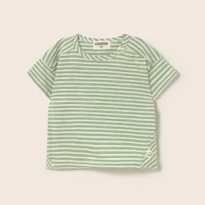 T-shirt neonato verde Alan a righe