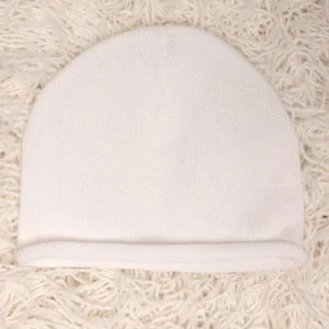 Cuffia neonato ricciolino bianca eucalipto