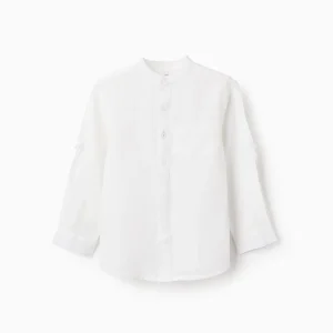 Camicia in misto lino alla coreana
