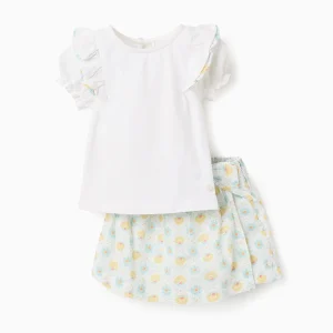 T/shirt + gonna-pantalone floreale