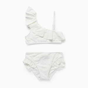 Bikini floreale con volant e ricami