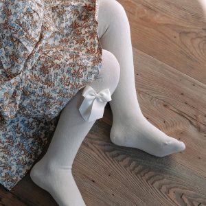 Calzamaglia in cotone con fiocco laterale