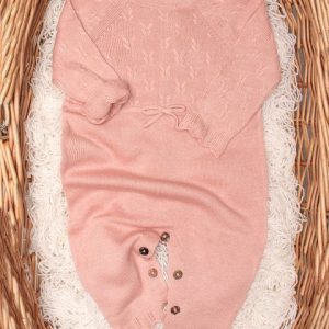 Tutina rosa neonata puro bamboo e cotone bio