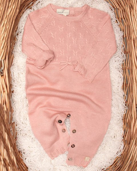 Tutina rosa neonata puro bamboo e cotone bio - immagine 2