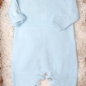 Tutina nascita azzurro in puro cotone bio