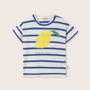T-shirt neonato Aran a righe, stampa limone