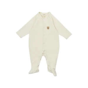 Tutina con ricamo orsetto cotone BIO