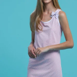 Abitino donna cotone spalla larga Noidinotte Pastel stripes LA2499AB