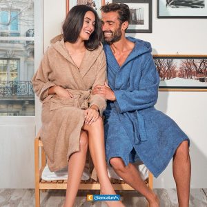 Accappatoio uomo donna in spugna Biancaluna Live Color