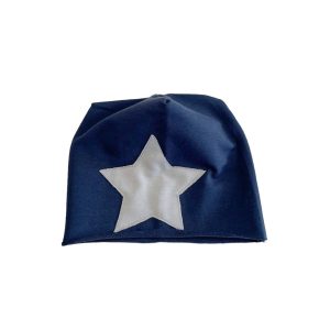 Berretta blu stella grigia