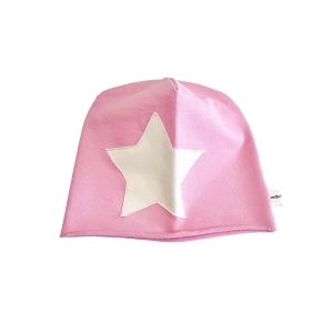 Berretta rosa stella panna