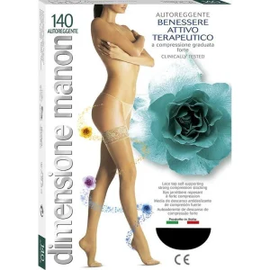 Calze donna autoreggenti riposanti Manon Cabifi 140 den compressione graduata forte
