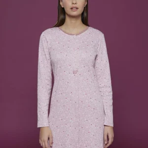 Camicia da notte aperta donna in caldo cotone Noidinotte Cuori LA2668