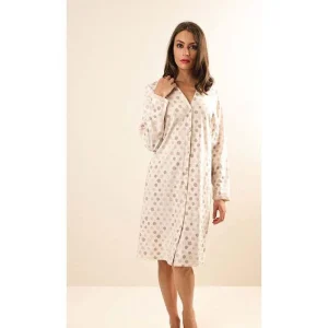 Camicia da notte aperta manica lunga donna Jersey Gary Z50043
