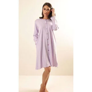 Camicia da notte aperta manica lunga donna Jersey Gary Z50091