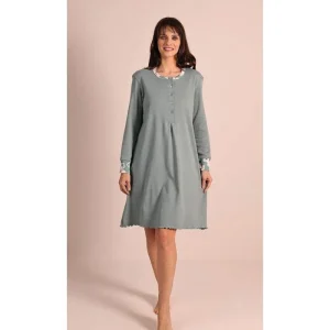 Camicia da notte donna calibrato invernale collo serafino interlock Gary 5098CONF