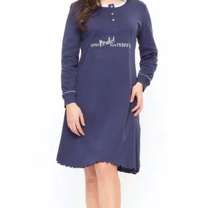 Camicia da notte donna calibrato invernale collo serafino interlock Gary S50057CONF