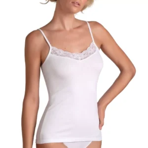 Canotta top donna con dettagli in pizzo spalla stretta cotonella gd135 3 pezzi