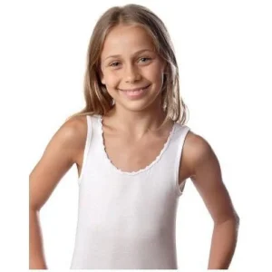 Confezione da 3 pezzi canotta bambina spalla larga 100% cotone Leable 1484
