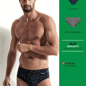 Confezione da 3 slip uomo Nottingham cotone bielastico rasato tinta unita 24346