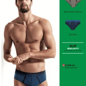Confezione da 3 slip uomo Nottingham cotone bielastico rasato tinta unita 24366