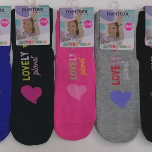 Confezione da 6 paia di calze antiscivolo bambina Meritex cotone 8003