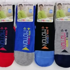 Confezione da 6 paia di calze antiscivolo bambino Meritex cotone 8001