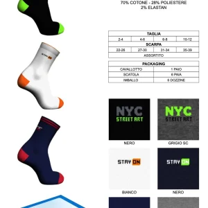 Confezione da 6 paia di calze bambino corte Meritex caldo cotone 4051 NYC