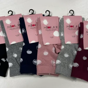 Confezione da 6 paia di calze donna in caldo cotone Sièlei OI02 Big Pois