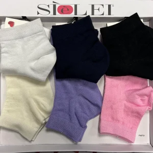Confezione da 6 paia di calzino donna in cotone Sièlei JQ02 Jacquard