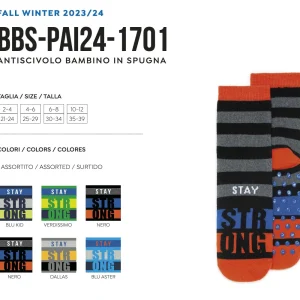 Confezioni da 6 paia di calze antiscivolo bambino Pezzini Kid's in caldo cotone BBS-PAI241701