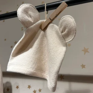 Cuffia orecchie orsetto avorio, caldo cotone