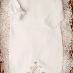 Tutina nascita bianco in puro cotone bio