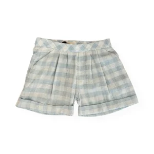 Bermuda in garza vichy azzurro ortensia