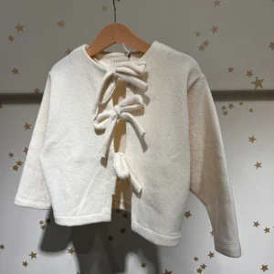 Cardigan avorio fiocchetti, caldo cotone