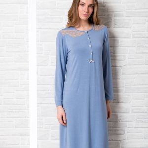 Camicia da notte con particolari in pizzo francese