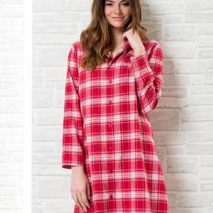 Camicia da notte al ginocchio in flanella scozzese