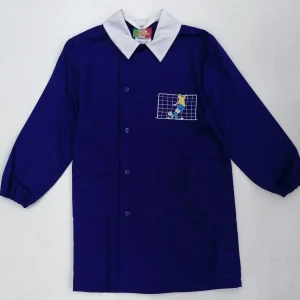 Grembiule Mariano scuola elementare bambino blu con abbottonatura laterale Calcio MN800