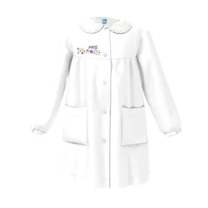 Grembiule asilo bambina con abbottonatura centrale Siggi made in Italy ricamo Lovely 3566