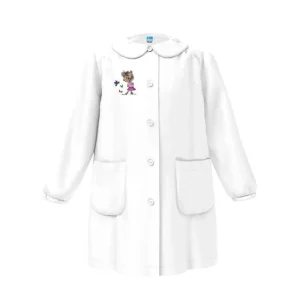 Grembiule asilo bambina con abbottonatura centrale Siggi made in Italy ricamo Orsetto 3567
