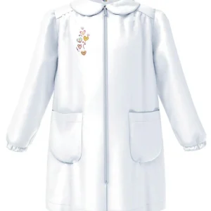 Grembiule asilo bambina con zip centrale Siggi made in Italy ricamo Cuori 4031