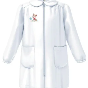 Grembiule asilo bambina con zip centrale Siggi made in Italy ricamo Pet 4178