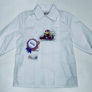 Grembiule asilo bambino con abbottonatura laterale Ambrosino ricamo Formula1 R506