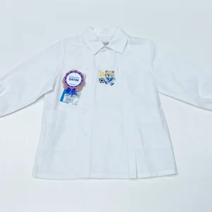 Grembiule asilo bambino con abbottonatura laterale Ambrosino ricamo Goal Q504