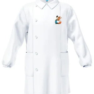 Grembiule asilo bianco bambino con abbottonatura laterale Siggi ricamo Volpe 4040