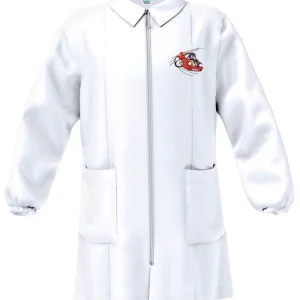 Grembiule asilo bianco bambino con zip Siggi ricamo Car 4193