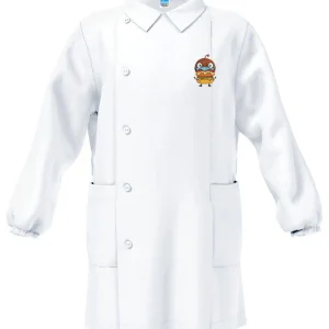 Grembiule bianco asilo bambino con abbottonatura laterale Siggi ricamo Hamburger 4183