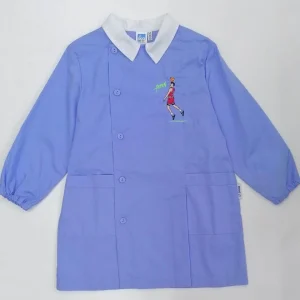 Grembiule celeste scuola elementare bambino Siggi Made in Italy ricamo Basket 3785