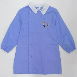 Grembiule celeste scuola elementare bambino Siggi Made in Italy ricamo Goal 3788