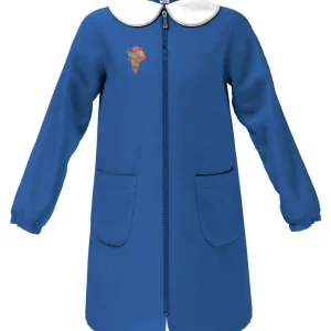 Grembiule scuola elementare Blu bambina Siggi Made in Italy ricamo Gelato con zip 4073